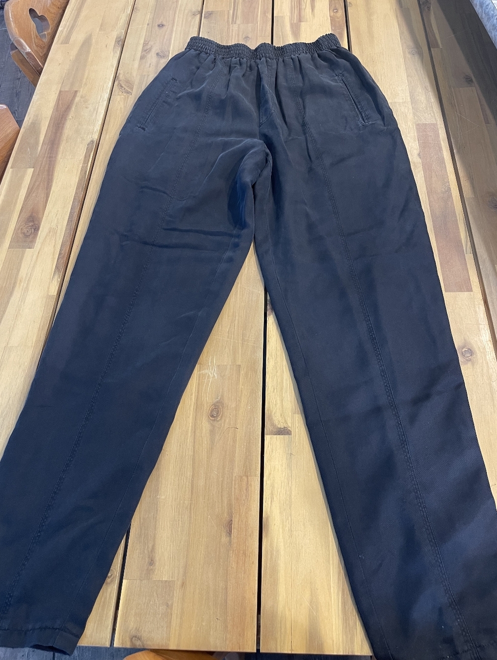 Dana Buchman Vintage Womens 100% Silk Elastic Waist Pull On Trouser Pants Size S